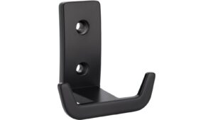 Haken Bad Laer Druckguss schwarz matt pulverbeschichtet - 59 mm lang  vor weißem Hintergrund