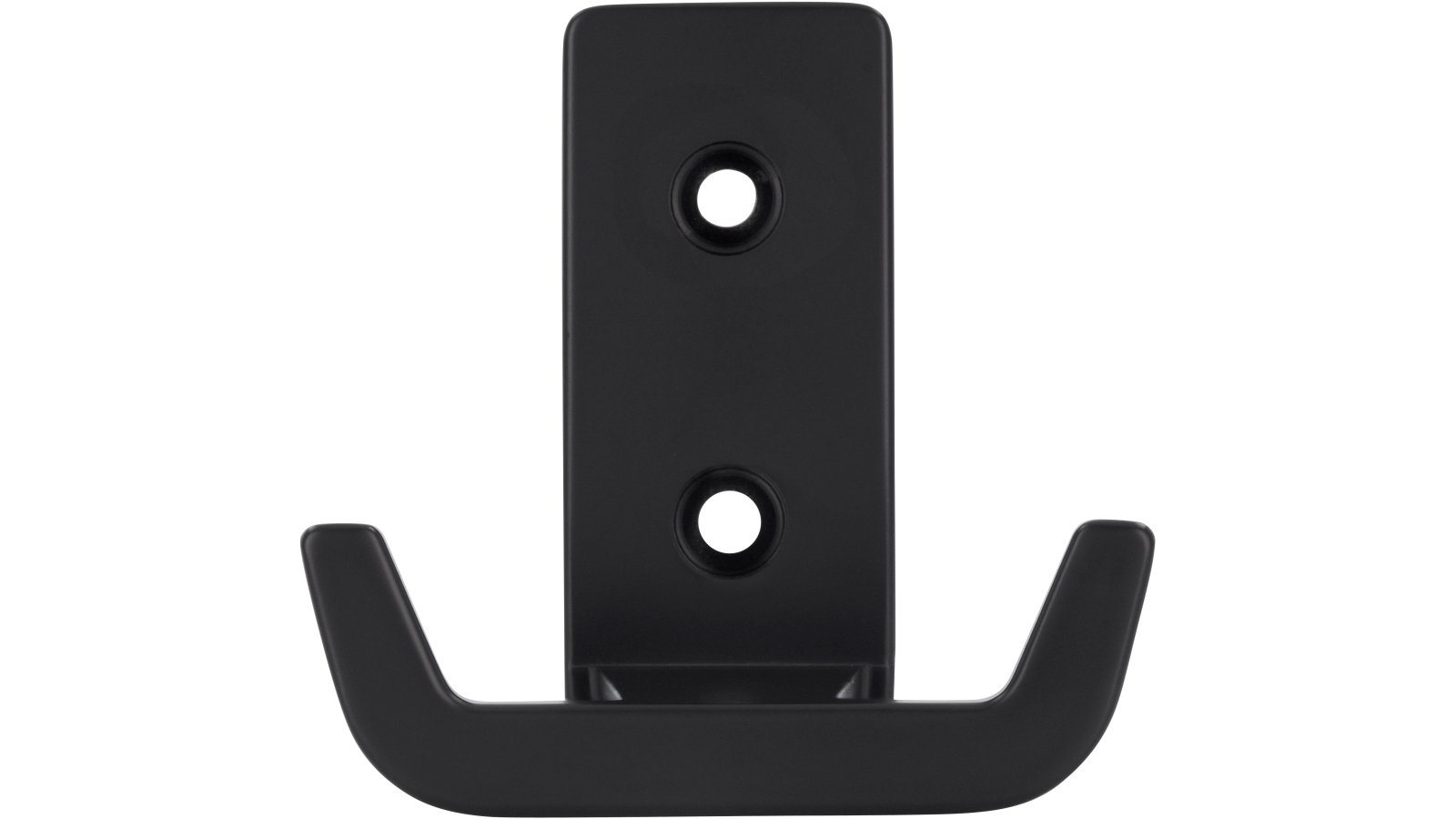 Haken Bad Laer Druckguss schwarz matt pulverbeschichtet - 59 mm lang  vor weißem Hintergrund