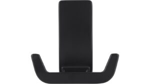 Haken Bad Orb Druckguss schwarz matt pulverbeschichtet - 59 mm lang  vor weißem Hintergrund