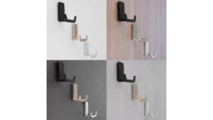 Haken Bad Orb Druckguss schwarz matt pulverbeschichtet - 59 mm lang  vor weißem Hintergrund