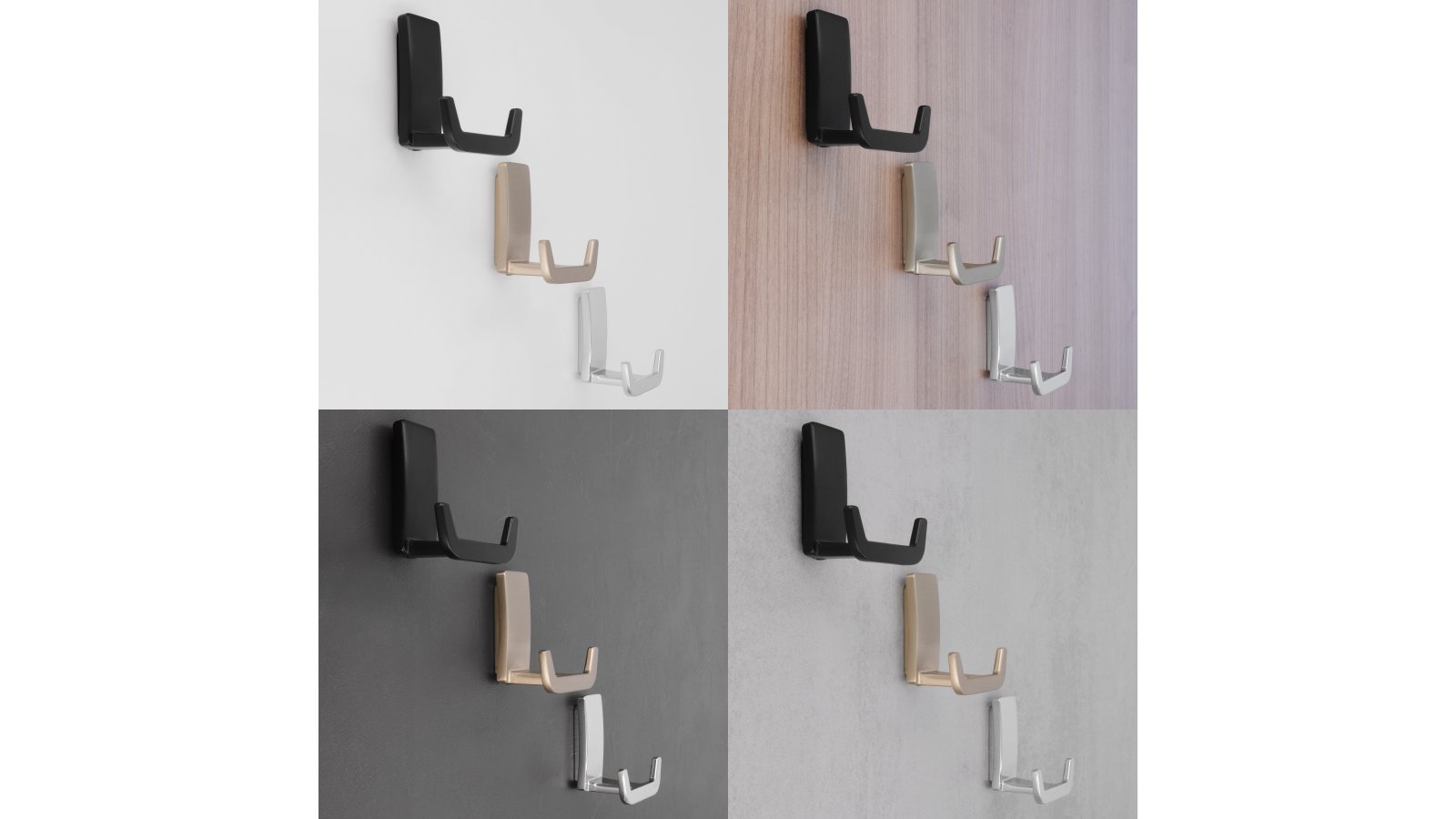 Haken Bad Orb Druckguss schwarz matt pulverbeschichtet - 59 mm lang  vor weißem Hintergrund