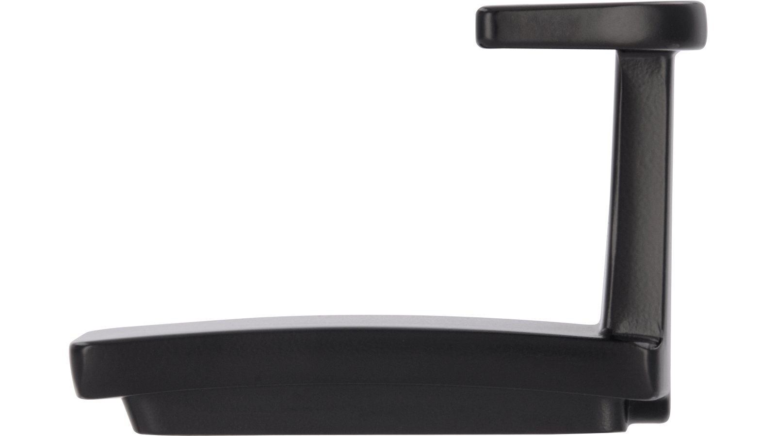 Haken Bad Orb Druckguss schwarz matt pulverbeschichtet - 59 mm lang  vor weißem Hintergrund