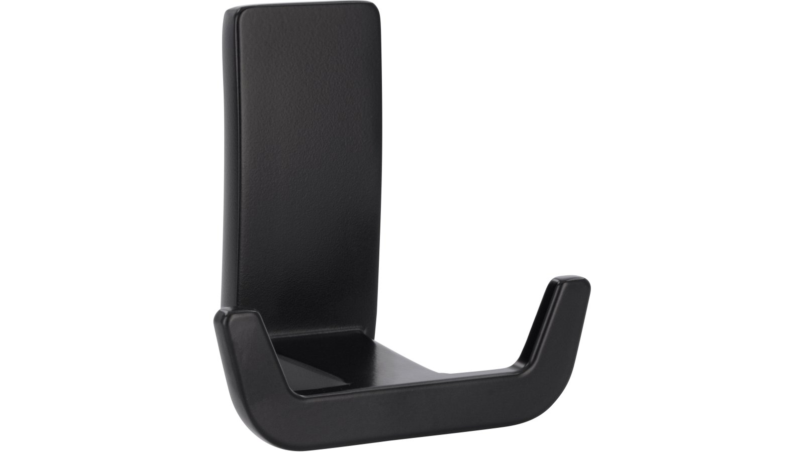 Haken Bad Orb Druckguss schwarz matt pulverbeschichtet - 59 mm lang  vor weißem Hintergrund