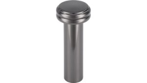 Haken Bobenheim-Roxheim Druckguss schwarz chrom - 17 mm lang  vor weißem Hintergrund