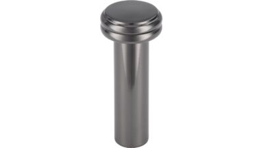 Haken Bobenheim-Roxheim Druckguss schwarz chrom - 17 mm lang vor weißem Hintergrund