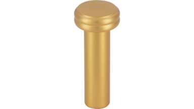 Haken Bobenheim-Roxheim Druckguss gold matt gebürstet - 17 mm lang vor weißem Hintergrund