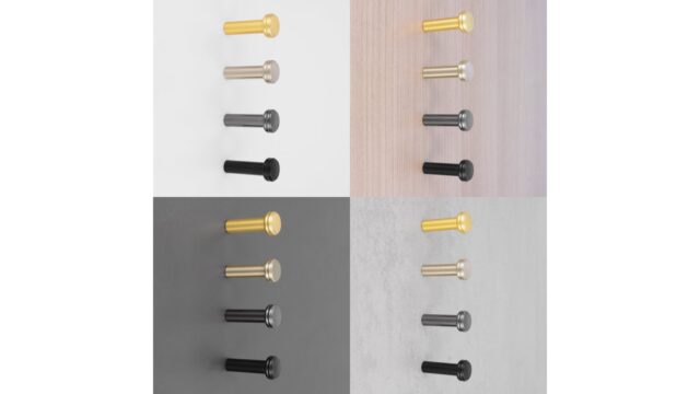 Haken Bobenheim-Roxheim Druckguss schwarz matt pulverbeschichtet - 17 mm lang  vor weißem Hintergrund