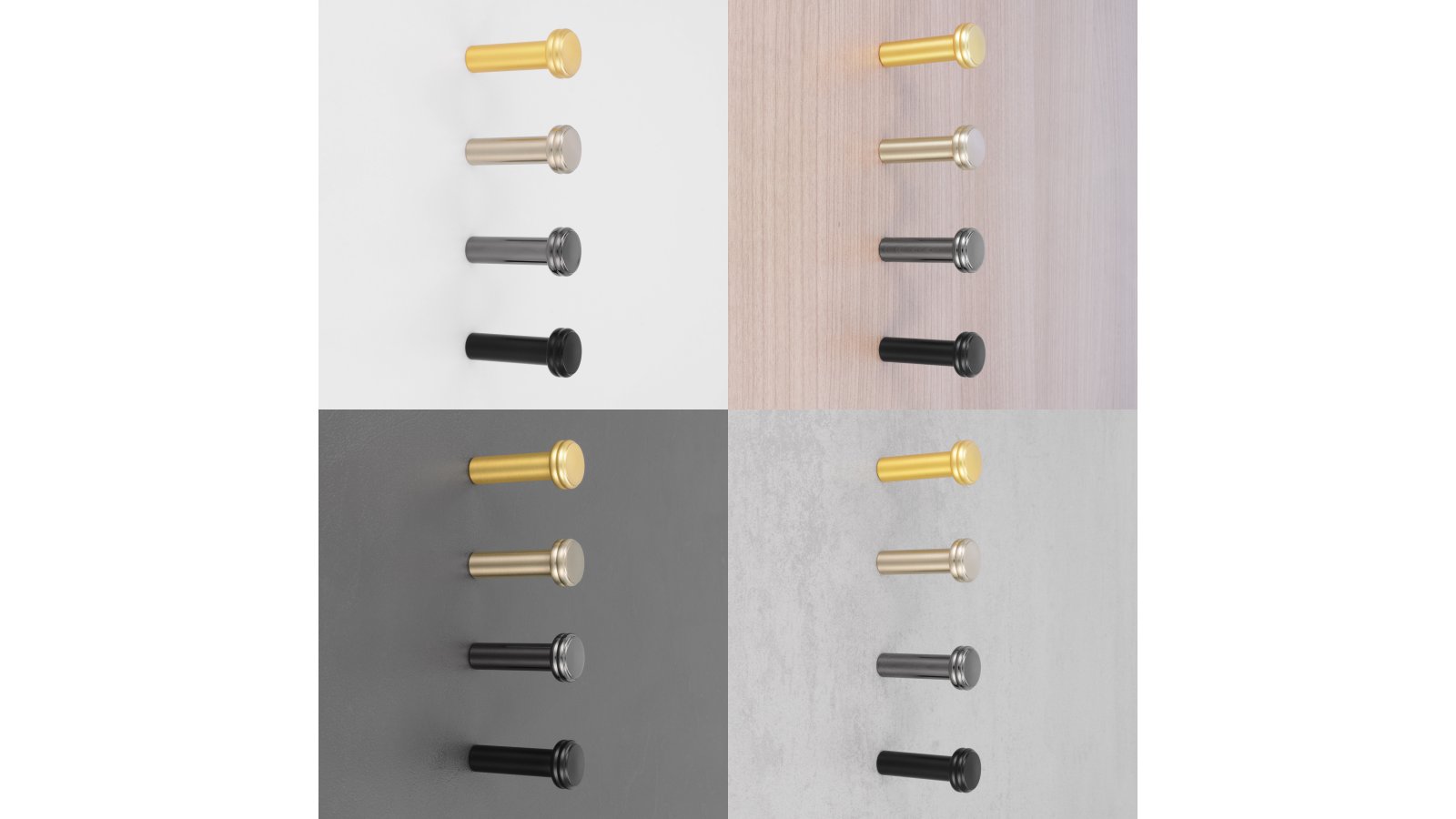 Haken Bobenheim-Roxheim Druckguss schwarz matt pulverbeschichtet - 17 mm lang  vor weißem Hintergrund