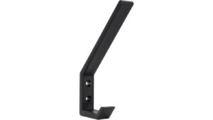 Haken Langenau Kunststoff schwarz matt - 134 mm lang  vor weißem Hintergrund