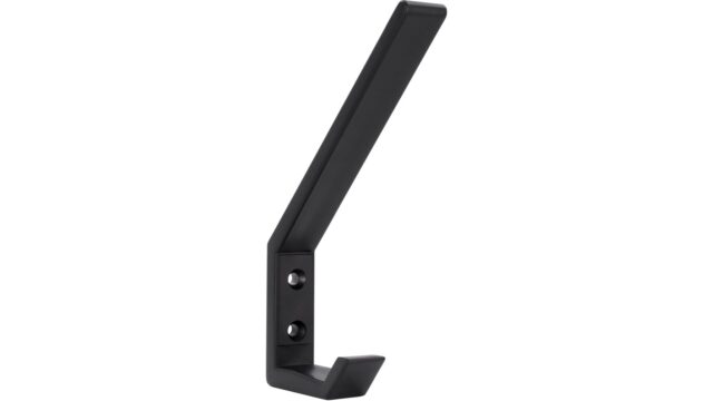 Haken Langenau Kunststoff schwarz matt - 134 mm lang  vor weißem Hintergrund