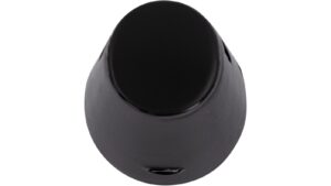 Haken Roßtal Druckguss schwarz matt pulverbeschichtet - 24 mm lang  vor weißem Hintergrund