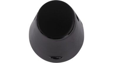 Haken Roßtal Druckguss schwarz matt pulverbeschichtet - 24 mm lang  vor weißem Hintergrund