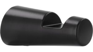 Haken Roßtal Druckguss schwarz matt pulverbeschichtet - 24 mm lang  vor weißem Hintergrund