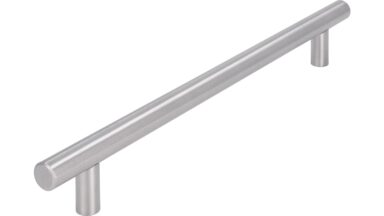 Griff Alsbach-Hähnlein Edelstahl fein geschliffen - 242 mm lang vor weißem Hintergrund