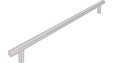 Griff Alsbach-Hähnlein Edelstahl fein geschliffen - 338 mm lang vor weißem Hintergrund