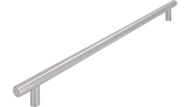 Griff Alsbach-Hähnlein Edelstahl fein geschliffen - 370 mm lang vor weißem Hintergrund