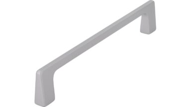 Griff Bad Wildbad Druckguss alufarbig pulverbeschichtet - 139 mm lang  vor weißem Hintergrund