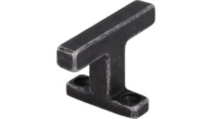 Griff Bogen Druckguss eisenfarbig getrommelt matt - 46 mm lang  vor weißem Hintergrund