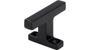 Griff Bogen Druckguss schwarz matt pulverbeschichtet - 46 mm lang  vor weißem Hintergrund