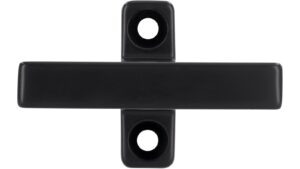 Griff Bogen Druckguss schwarz matt pulverbeschichtet - 46 mm lang  vor weißem Hintergrund