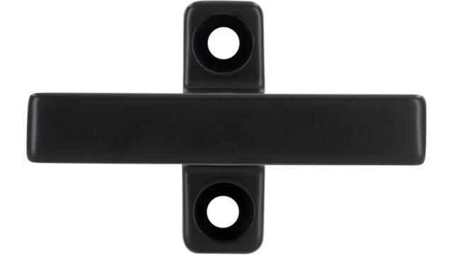 Griff Bogen Druckguss schwarz matt pulverbeschichtet - 46 mm lang  vor weißem Hintergrund