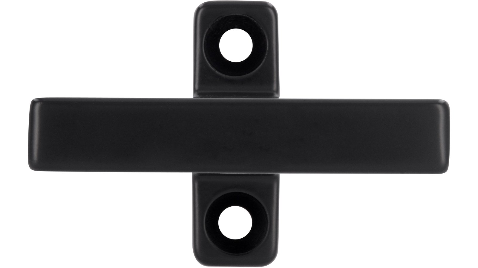 Griff Bogen Druckguss schwarz matt pulverbeschichtet - 46 mm lang  vor weißem Hintergrund