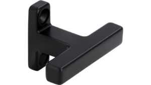 Griff Bogen Druckguss schwarz matt pulverbeschichtet - 46 mm lang  vor weißem Hintergrund