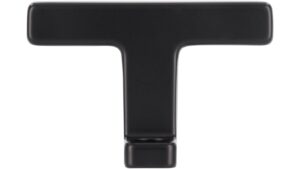 Griff Bogen Druckguss schwarz matt pulverbeschichtet - 46 mm lang  vor weißem Hintergrund