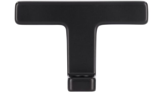 Griff Bogen Druckguss schwarz matt pulverbeschichtet - 46 mm lang  vor weißem Hintergrund