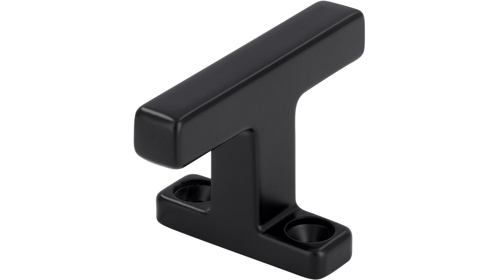 Griff Bogen Druckguss schwarz matt pulverbeschichtet - 46 mm lang  vor weißem Hintergrund