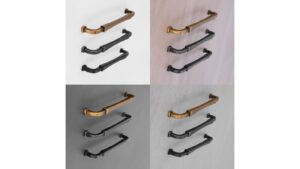 Griff Königsbach-Stein Druckguss schwarz matt pulverbeschichtet - 171 mm lang  vor weißem Hintergrund