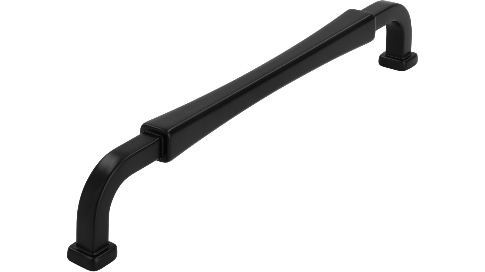 Griff Königsbach-Stein Druckguss schwarz matt pulverbeschichtet - 171 mm lang  vor weißem Hintergrund