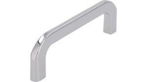 Griff Markt Indersdorf Druckguss chrom glänzend - 107 mm lang  vor weißem Hintergrund