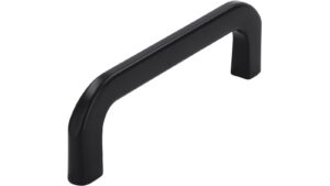 Griff Markt Indersdorf Druckguss schwarz matt pulverbeschichtet - 107 mm lang  vor weißem Hintergrund
