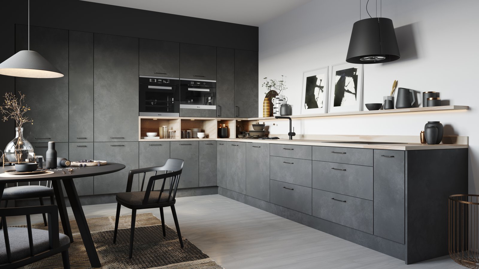 Griff Markt Indersdorf Druckguss schwarz matt pulverbeschichtet - 107 mm lang  vor weißem Hintergrund