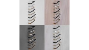 Griff Markt Indersdorf Druckguss schwarz matt pulverbeschichtet - 107 mm lang  vor weißem Hintergrund