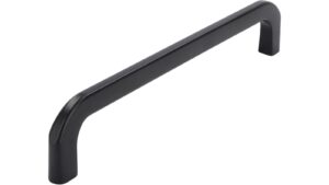 Griff Markt Indersdorf Druckguss schwarz matt pulverbeschichtet - 171 mm lang  vor weißem Hintergrund