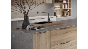 Griff Rödinghausen Aluminium - Druckguss schwarz matt pulverbeschichtet schwarz matt pulverbeschichtet - 180 mm lang  vor weißem Hintergrund