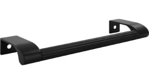 Griff Rödinghausen Aluminium - Druckguss schwarz matt pulverbeschichtet schwarz matt pulverbeschichtet - 180 mm lang  vor weißem Hintergrund