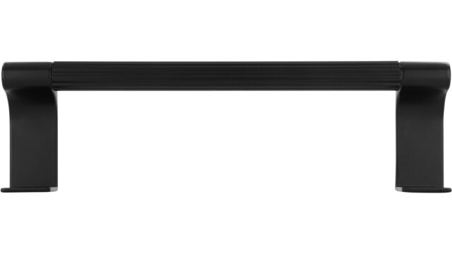 Griff Rödinghausen Aluminium - Druckguss schwarz matt pulverbeschichtet schwarz matt pulverbeschichtet - 180 mm lang  vor weißem Hintergrund