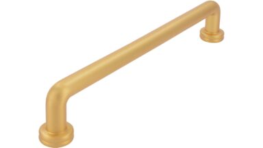 Griff Rüdesheim Druckguss gold matt gebürstet - 178 mm lang  vor weißem Hintergrund