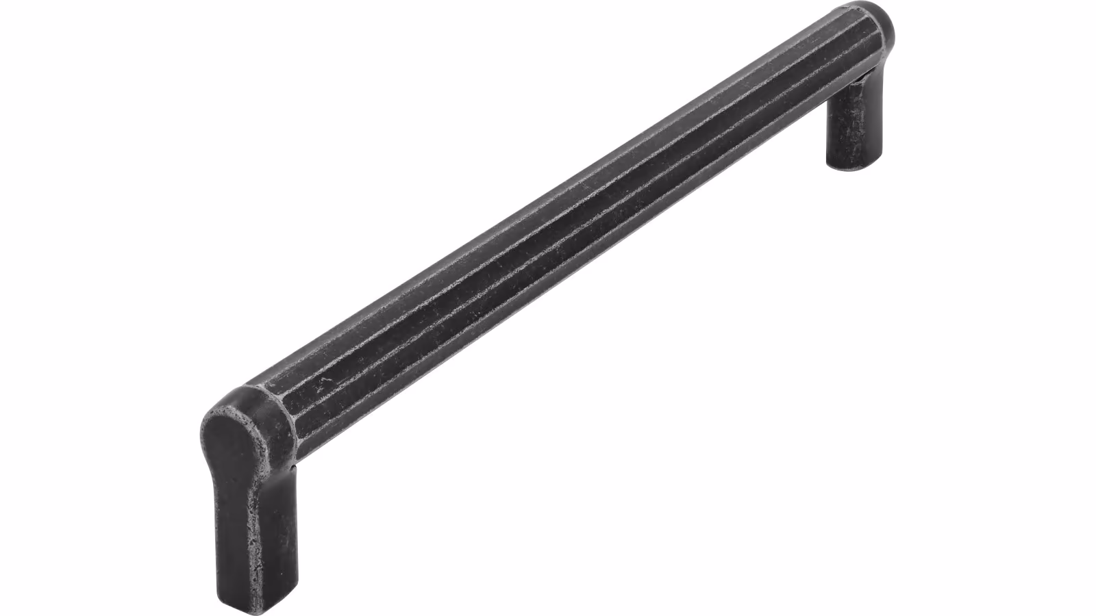 Griff Ruppichteroth Aluminium - Druckguss eisenfarbig getrommelt matt eisenfarbig getrommelt matt - 174 mm lang  vor weißem Hintergrund