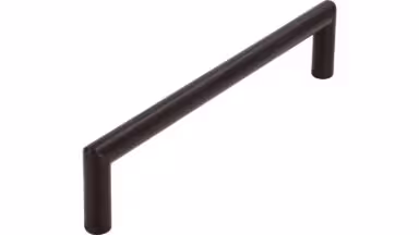 Griff Schlitz Druckguss Dunkelbraun - 136 mm lang vor weißem Hintergrund