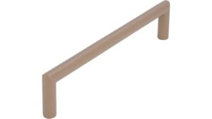 Griff Schlitz Druckguss Beigebraun - 136 mm lang  vor weißem Hintergrund