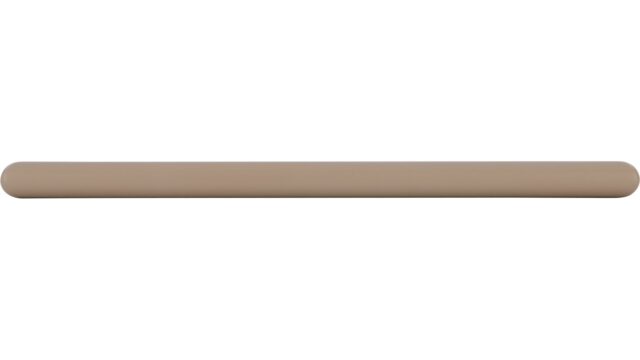 Griff Schlitz Druckguss Beigebraun - 136 mm lang  vor weißem Hintergrund