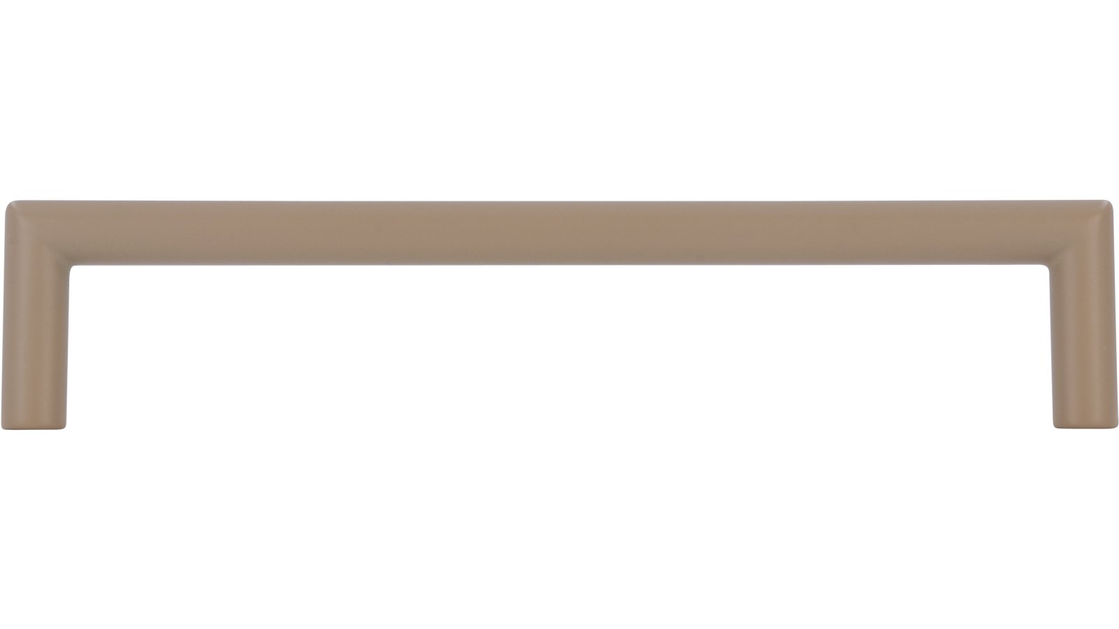 Griff Schlitz Druckguss Beigebraun - 136 mm lang  vor weißem Hintergrund