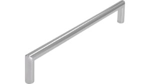 Griff Schlitz Druckguss chrom glänzend - 168 mm lang  vor weißem Hintergrund