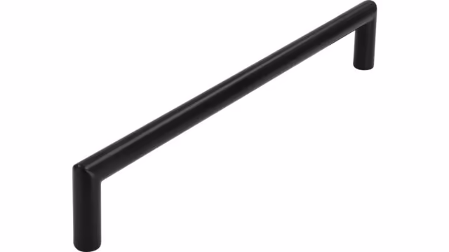 Griff Schlitz Druckguss schwarz matt pulverbeschichtet - 168 mm lang  vor weißem Hintergrund