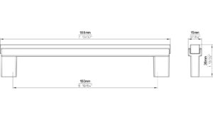 Griff Sülzetal Holz - Druckguss schwarz matt pulverbeschichtet eiche natur lackiert - 188 mm lang  vor weißem Hintergrund