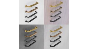 Griff Visselhövede Druckguss schwarz matt pulverbeschichtet - 176 mm lang  vor weißem Hintergrund